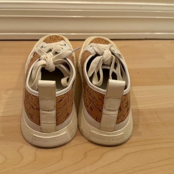 Veronica Beard Parise Leather Trim Cork Sneakers Low Top Lace Up size 10M EUC - Picture 11 of 11